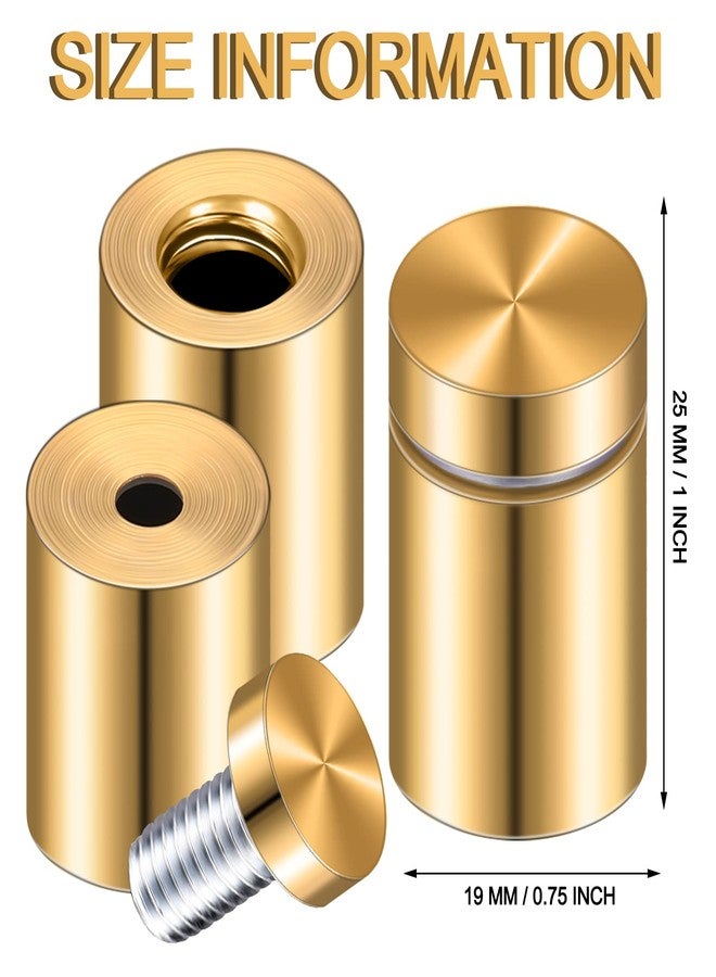 فيرايكل مجموعة فيرايكل المكونة من 8 مجموعات من براغي التثبيت، مصنوعة من الفولاذ المقاوم للصدأ، لتثبيت اللافتات الإعلانية، أدوات معدنية لتثبيت اللافتات، أدوات تثبيت لتعليق إطارات الصور الأكريليكية (3/4 × 1 بوصة). - Image 2